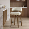 Meleyi Counter Stool in White Rebo Leather