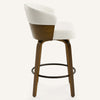 Meleyi Counter Stool in White Rebo Leather