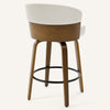 Meleyi Counter Stool in White Rebo Leather