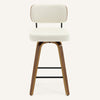 Moravia bar stool, Beige Leather/Counter Height/Leather Backrest