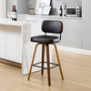 Moravia bar stool, Black Leather/Bar Height/Leather Backrest