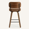 Moravia Bar Stool in Brown Mara Leather, Counter Height, with Leather Backrest
