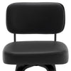 Moravia II bar stool, Black Leather/Bar Height/Leather Backrest