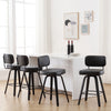 Moravia II bar stool, Black Leather/Counter Height/Leather Backrest