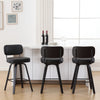 Moravia II bar stool, Black Leather/Counter Height/Leather Backrest