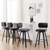 Moravia II bar stool, Black Hron Leather/Bar Height/Leather Backrest