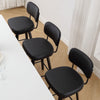 Moravia II bar stool, Black Hron Leather/Counter Height/Leather Backrest