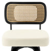 Moravia II bar stool, Cream Hron Leather/Counter Height/Rattan Backrest