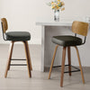 Moravia IV Swivel Counter Stool in Black Hron Leather