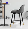 Musque bar stool, Gray Azal Velvet/Counter Height