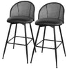 Nasareno bar stool with backrest, Black/Bar Height