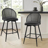 Nasareno bar stool with backrest, Black/Counter Height