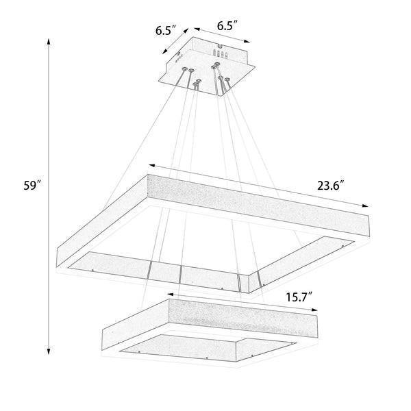Nebbiolo chandelier light dimensions
