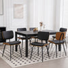 Oatmeal dining chair, Black Hron Leather/Leather Backrest