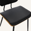 Oatmeal dining chair, Black Leather/Leather Backrest