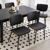 Oatmeal dining chair, Black Leather/Leather Backrest