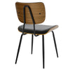 Oatmeal dining chair, Black Leather/Leather Backrest