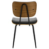 Oatmeal dining chair, Black Leather/Leather Backrest