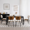 Oatmeal dining chair, Cream Hron Leather/Leather Backrest