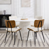 Oatmeal dining chair, Cream Hron Leather/Leather Backrest