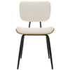 Oatmeal dining chair, Cream Hron Leather/Leather Backrest