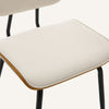 Oatmeal dining chair, White Leather/Leather Backrest