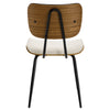 Oatmeal dining chair, White Leather/Leather Backrest