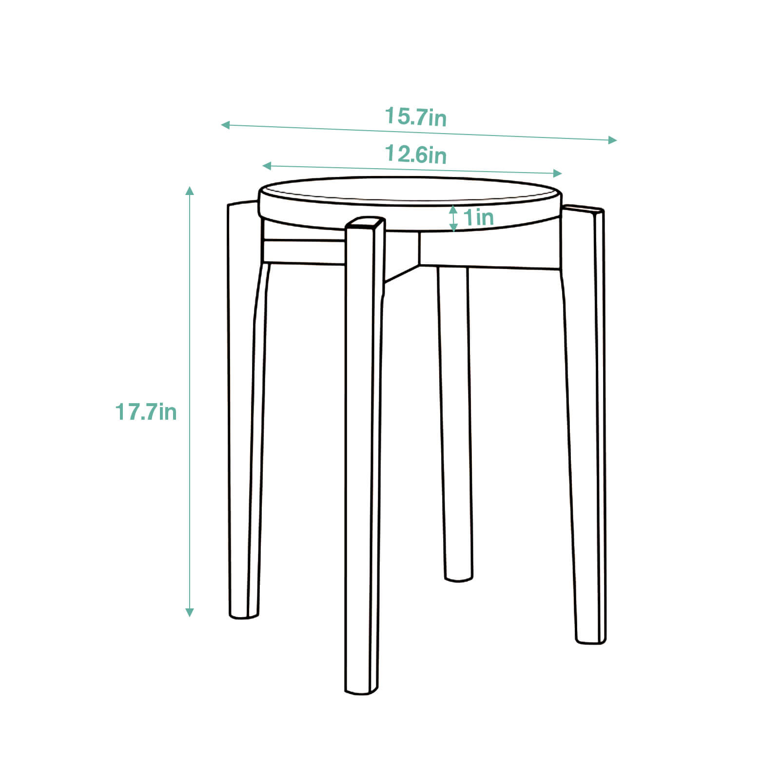 Oud Bruin dining stool dimensions