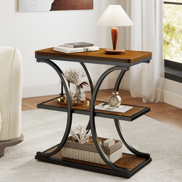 Paektu Side Table in Brown Finish