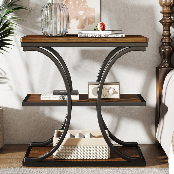Paektu Side Table in Brown Finish