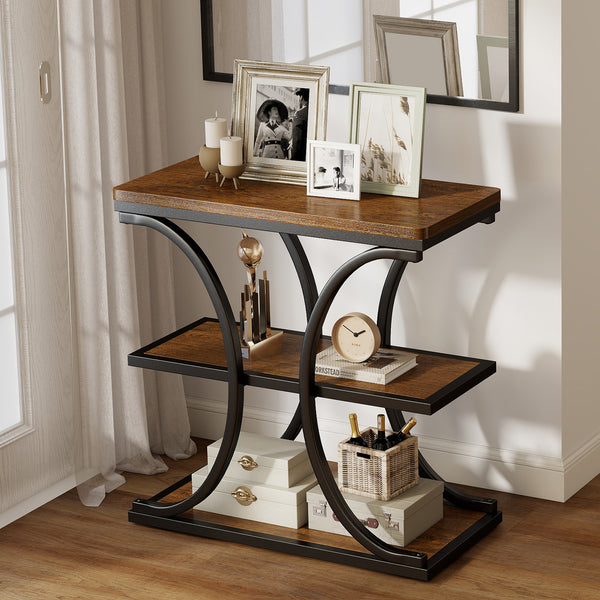 Paektu Side Table in Brown Finish
