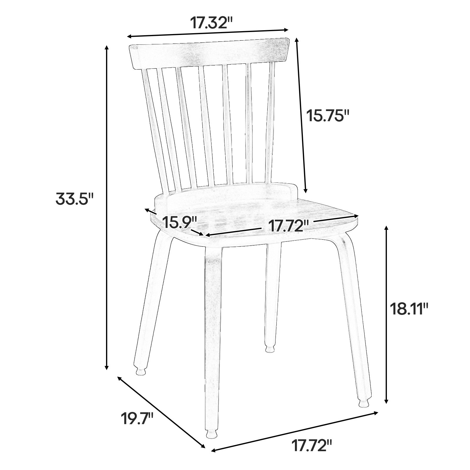 Porter dining chair dimensions