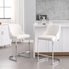 Renano Counter Stool in White Jaen Leather