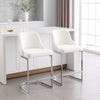 Renano Counter Stool in White Jaen Leather