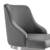 Renano bar stool with backrest, Gray-Leather, 25 3/4"