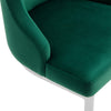 Renano bar stool with backrest, Green-Velvet, 25 3/4"