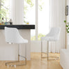 Renano bar stool with backrest, White-Leather, 25 3/4"