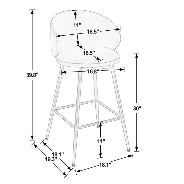 Ribolla bar stool bar height dimensions