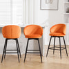 Ribolla bar stool, Orange Velvet/Bar Height