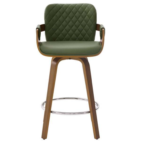 Rimava Counter Stool in Green Hans Leather