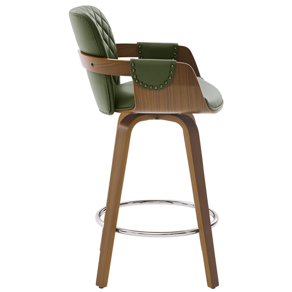 Rimava Counter Stool in Green Hans Leather
