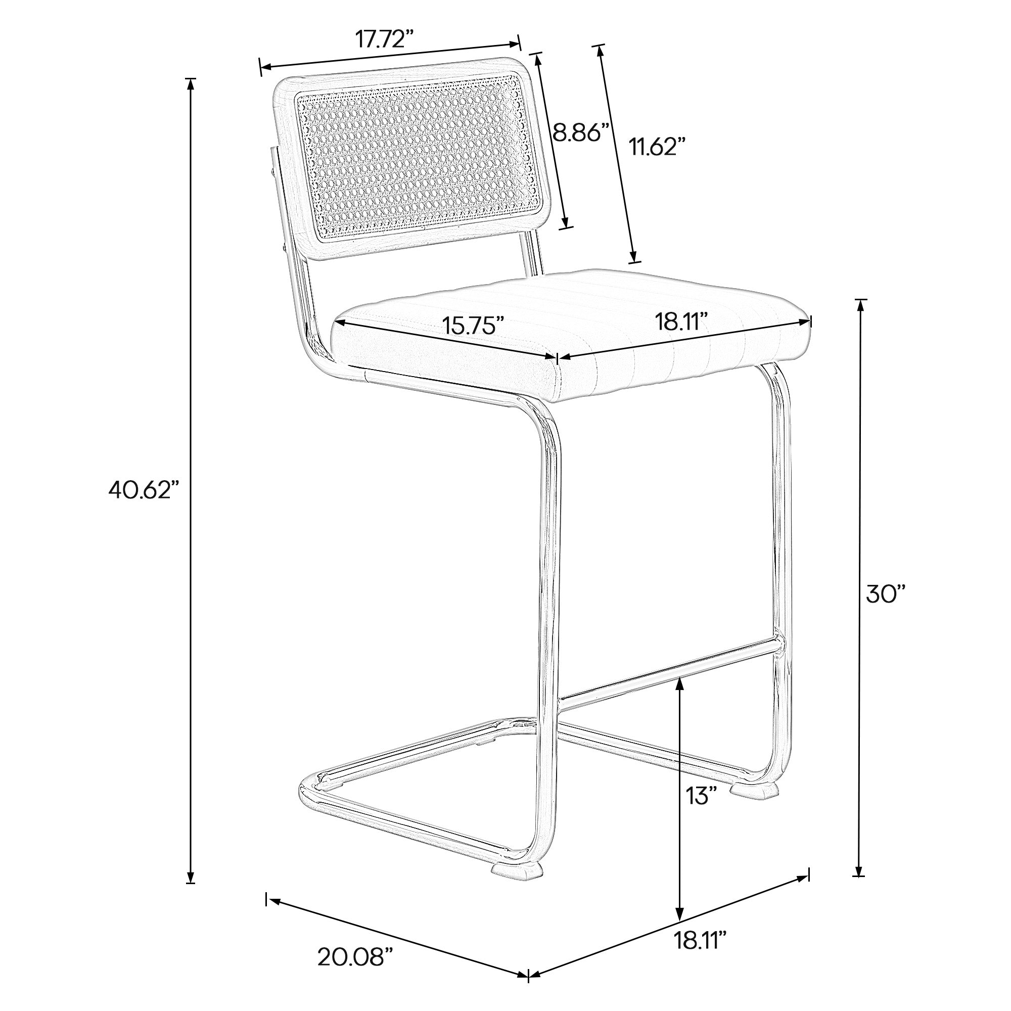 Rosada bar stool bar height dimensions