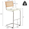 Rosada bar stool with backrest, Beige-Chrome frame/Bar Height