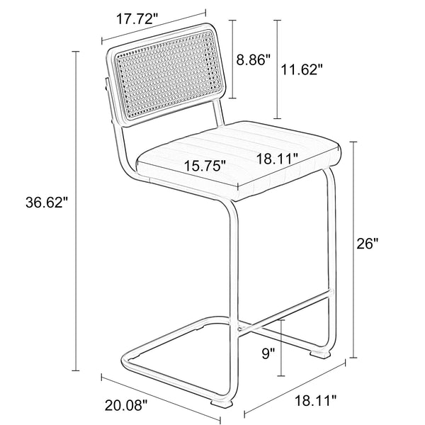 Rosada bar stool counter height dimensions