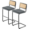 Rosada bar stool with backrest, Gray-Metal frame/Bar Height