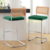 Rosada bar stool with backrest, Green-Chrome frame/Bar Height