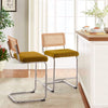 Rosada bar stool with backrest, Yellow-Chrome frame/Counter Height