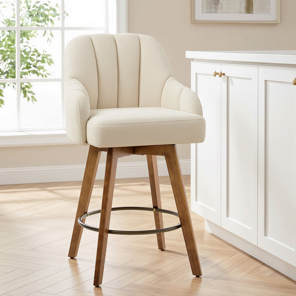 Rosaki Counter Stool in Cream Avola Fabric