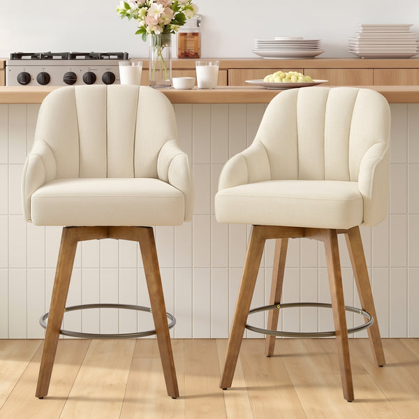 Rosaki Counter Stool in Cream Avola Fabric
