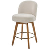 Roussi Swivel Counter Stool in Beige Rosa Fabric